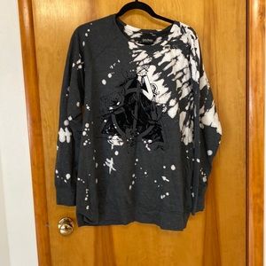 Charcoal and bleach died Harry Potter Deathly Hollows Sweater